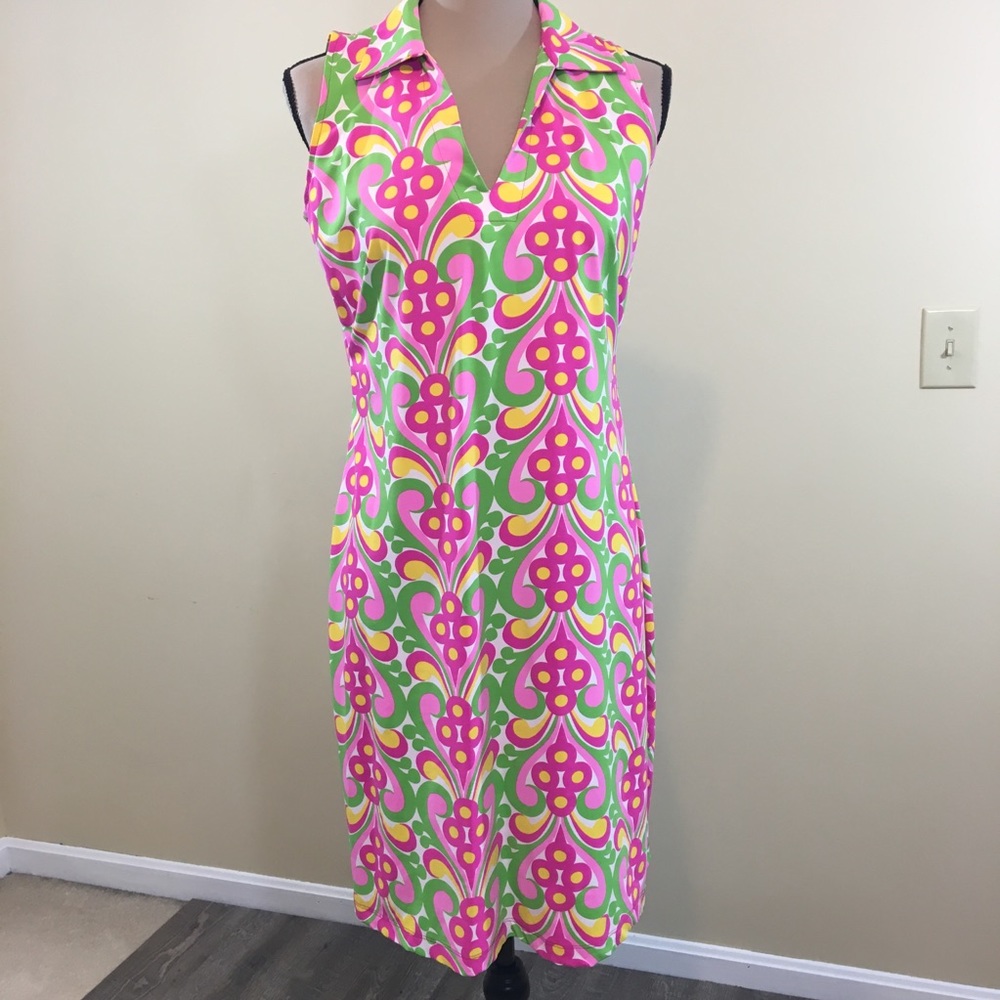 Katherine Way Spandex Floral Sleeveless Shift